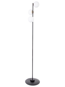 Lampa podłogowa mleczne klosze czarna GAMA 50203