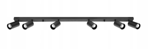 LAMPA SZYNA CZARNA 6 X GU10