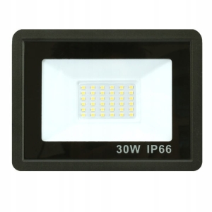 NAŚWIETLACZ HALOGEN BEZ CZUJNIKA CZARNY 30W B.ZIMNA 6000K