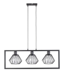 Lampa wisząca klosz diament czarna Sigma Lighting SAGA 3 31618