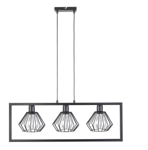 Lampa wisząca klosz diament czarna Sigma Lighting SAGA 3 31618
