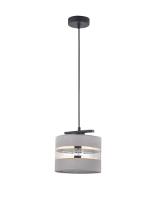 Lampa wisząca z abażurem szara SARA 1 32157