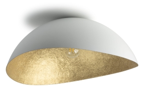 Plafon z żywicy biało-złoty Solaris L 40613