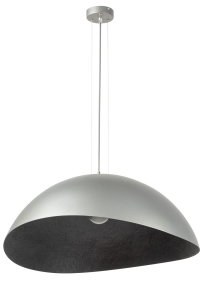 Lampa wisząca z żywicy srebrno-czarna Solaris M 40629