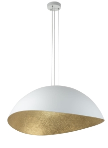 Lampa wisząca z żywicy biało-złota Solaris XL 40617