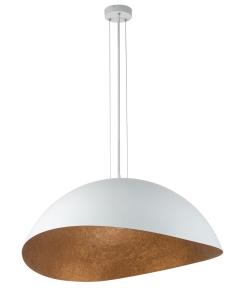 Lampa wisząca z żywicy biało-miedziana Solaris XL 40624