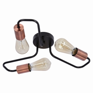 HERPE LAMPA SUFITOWA 3X60W E27 CZARNY 33-66916