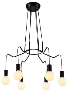 BASSO LAMPA WISZĄCA 6X40W E27 CZARNY MATOWY 36-71033