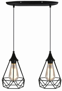 GRAF LAMPA WISZĄCA 2X60W E27 CZARNY 32-62895