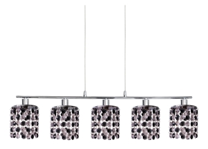 ROYAL LAMPA WISZĄCA 5X40W G9 CHROM+KRYSZTAŁKI CZARNE 35-35724