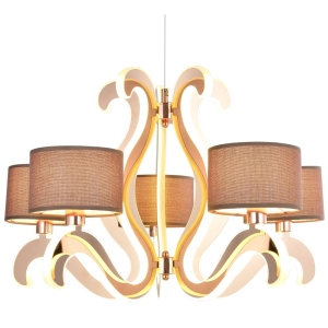 AMBROSIA 3 LAMPA WISZĄCA 5X40W E14 + 43,4W LED MIEDZIANY 35-33918