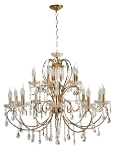 AURORA LAMPA WISZĄCA 10+5*40W E14  ZŁOTO