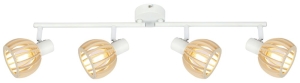 ATARRI LAMPA SUFITOWA LISTWA 4X25W E14 BIAŁY+DREWNO