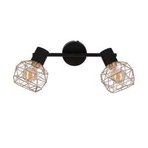 ACROBAT LAMPA SUFITOWA LISTWA 2X40W E14 CZARNY KLOSZ ZŁOTY