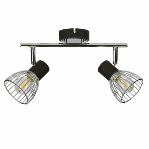 MODO LAMPA SUFITOWA LISTWA 2X40W E14 CZARNY+CHROM