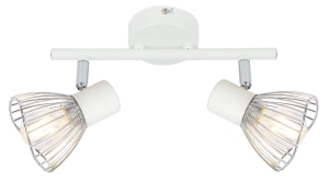 FLY LAMPA SUFITOWA LISTWA 2X40W E14 BIAŁY/CHROM