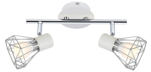 VERVE LAMPA SUFITOWA LISTWA 2X40W E14 BIAŁY ABAŻUR CHROM