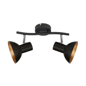 DISO LAMPA SUFITOWA LISTWA 2X40W E27 CZARNY+ZLOTO