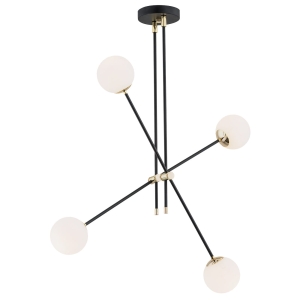 Nowoczesna minimalistyczna czarna lampa wisząca z białymi kulkami ze szkła ABSTRACT 1696