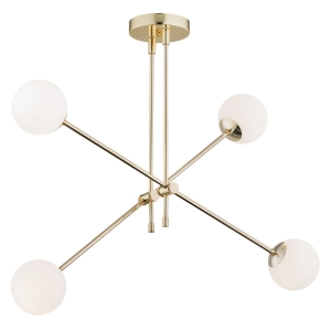 Nowoczesna minimalistyczna złota lampa wisząca z białymi kulkami ze szkła ABSTRACT 1695