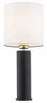 Lampa stołowa z czarną podstawą białym abażurem ALMADA 4233