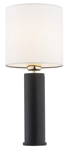 Lampa stołowa z czarną podstawą białym abażurem ALMADA 4233