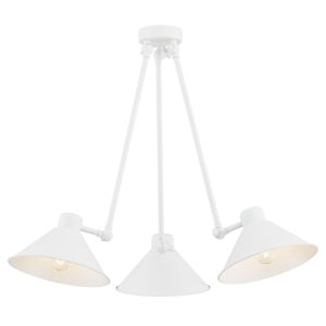 Lampa wisząca koloru białego z trzema kloszami i możliwością regulacji ALTEA 1451