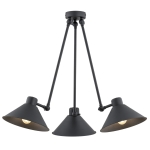 Lampa wisząca koloru czarnego z trzema kloszami i możliwością regulacji ALTEA 1452
