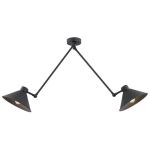 Lampa wisząca koloru czarnego z dwoma kloszami i możliwością regulacji ALTEA 862