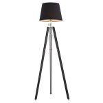 Lampa stojąca czarna z podstawą w stylu statywu z czarnym tkaninowym abażurem ASTER 3357
