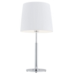 Lampa stołowa z białym tkaninowym plisowanym abażurem ASTI 3847