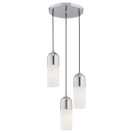 Lampa wisząca 3-płomienna ze szkła i stali BURGOS 1465
