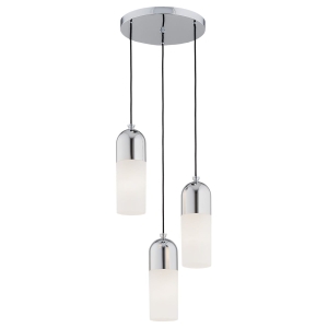 Lampa wisząca 3-płomienna ze szkła i stali BURGOS 1465
