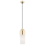 Lampa wisząca ze szkła i stali mosiądzowanej BURGOS 4212