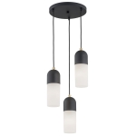 Lampa wisząca 3-płomienna ze szkła i stali BURGOS 1467