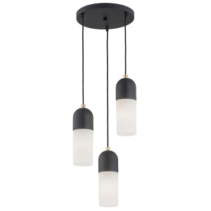 Lampa wisząca 3-płomienna ze szkła i stali BURGOS 1467