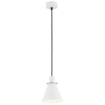 Lampa wisząca retro złote dodatki biały Beverly 4680