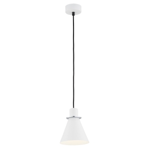 Lampa wisząca retro chromowane dodatki biały Beverly 4681