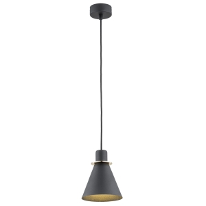 Lampa wisząca retro złote dodatki czarny Beverly 4687