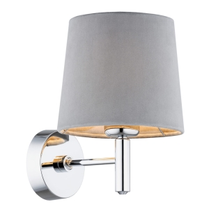 Lampa ścienna glamour kinkiet chrom szary abażur BOLZANO 4725