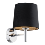 Lampa ścienna glamour kinkiet chrom czarny abażur BOLZANO 4726