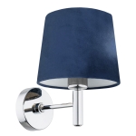 Kinkiet chrom glamour welurowy abażur granat BOLZANO 3908