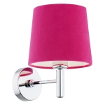 Kinkiet chrom glamour welurowy abażur róż BOLZANO 3909