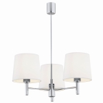Żyrandol chrom lampa wisząca glamour biały abażur BOLZANO 6114