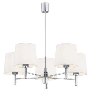 Żyrandol w stylu glamour lampa wisząca elegancka biały abażur chrom BOLZANO 2110