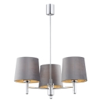 Żyrandol chrom lampa wisząca glamour szary abażur BOLZANO 6107