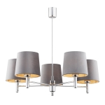 Żyrandol w stylu glamour lampa wisząca elegancka szary abażur chrom BOLZANO 2108