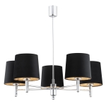 Żyrandol w stylu glamour lampa wisząca elegancka czarny abażur chrom BOLZANO 2104