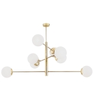 Lampa wisząca, designerski złoty żyrandol białe kule CAMERON 5043