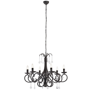 Żyrandol glamour świeczkowy z kryształkami w stylu modern chic wytworna i eksluzywna lampa wisząca Diadema 2562